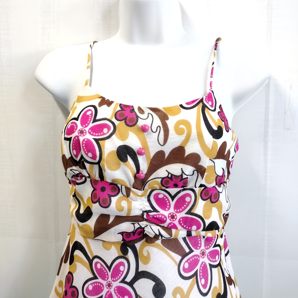 Cefian Floral Spaghetti Strap Empire Waist Top Size M - Picture 5 of 8